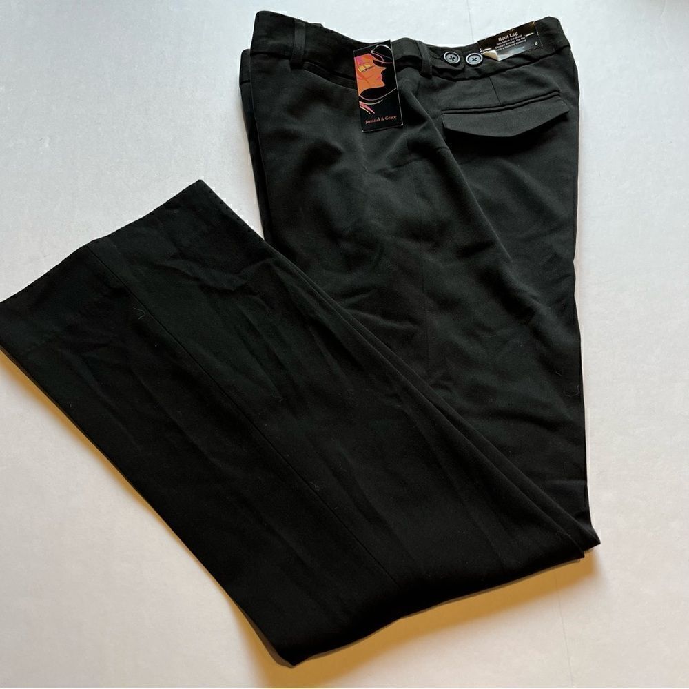 Jennifer & Grace Women's Black Dress Pants Size 8 Boot Leg